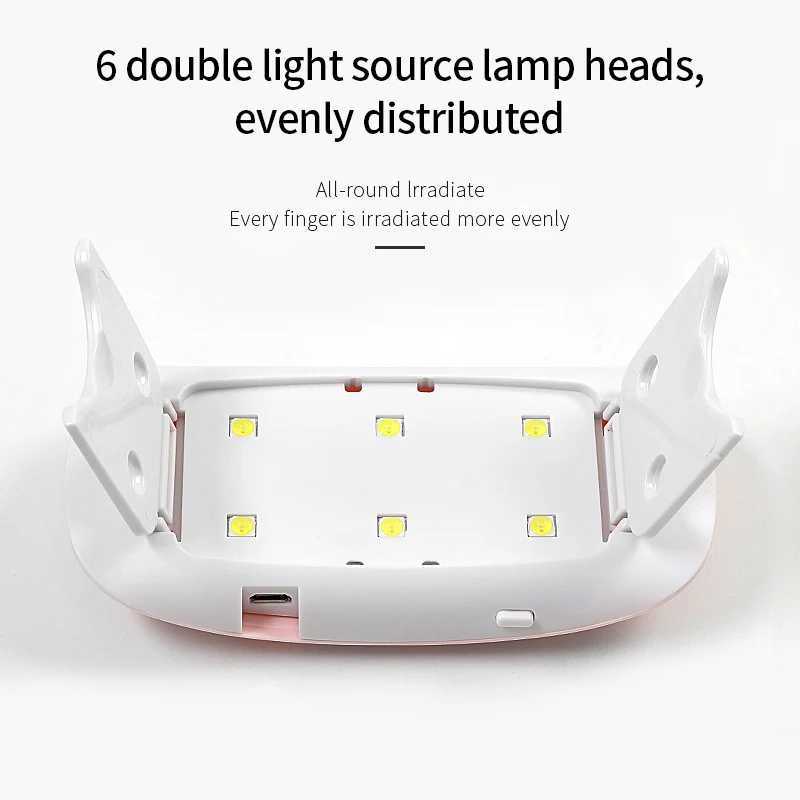 6W Mini Nail Lamp UV LED Gel Polish Cured Pink White Nail Dryer Machine Portable USB Cable Home Nails Dry Tool for Gel VarnishT251216