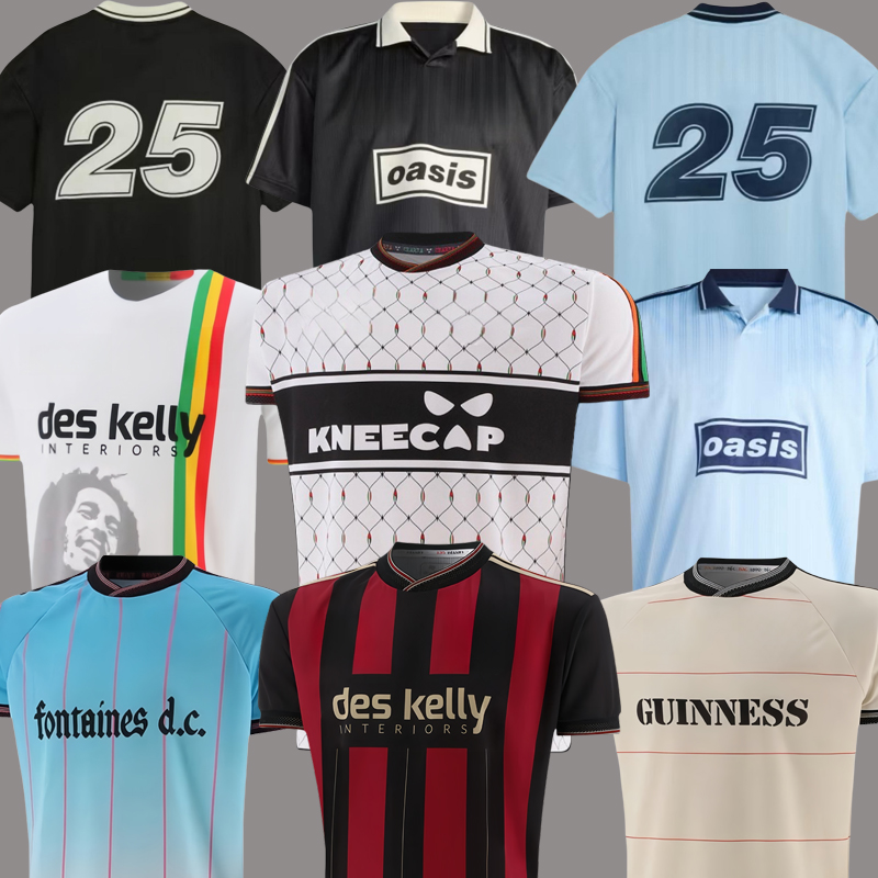 25 26 Oasis Tour Jacquard Jersey soccer maillot de foot football black Oasis Live Bohemians 2025 135th Anniversary Football Shirts Kit Fontaines OasisS
