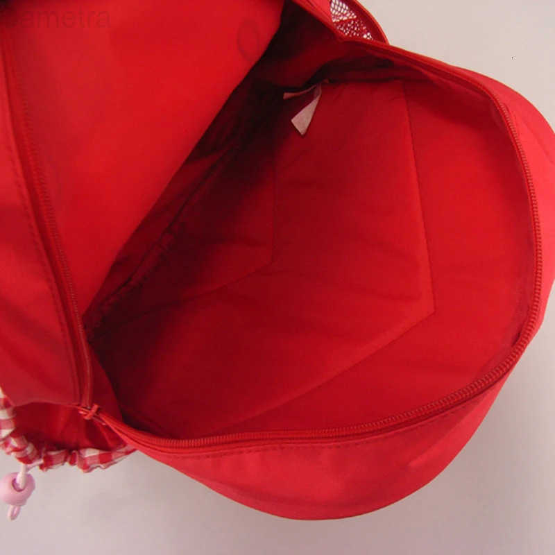 Sanrio Hello Kitty Cute Cartoon Kindergarten Schoolbag Strawberry Bow Backpack Thickened Oxford Cloth Girl Kawaii Backpack Gift H251216