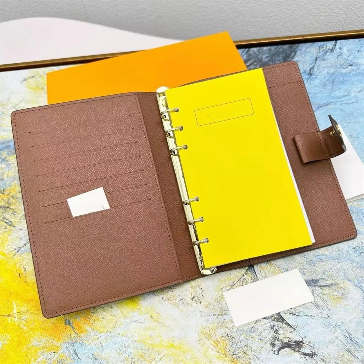 leatherbag2023 PM MM Agenda Holder Case Planner With Box Large Small Notebook Cover Work Meeting Note Calendar Luxury Designers Notepad With Box