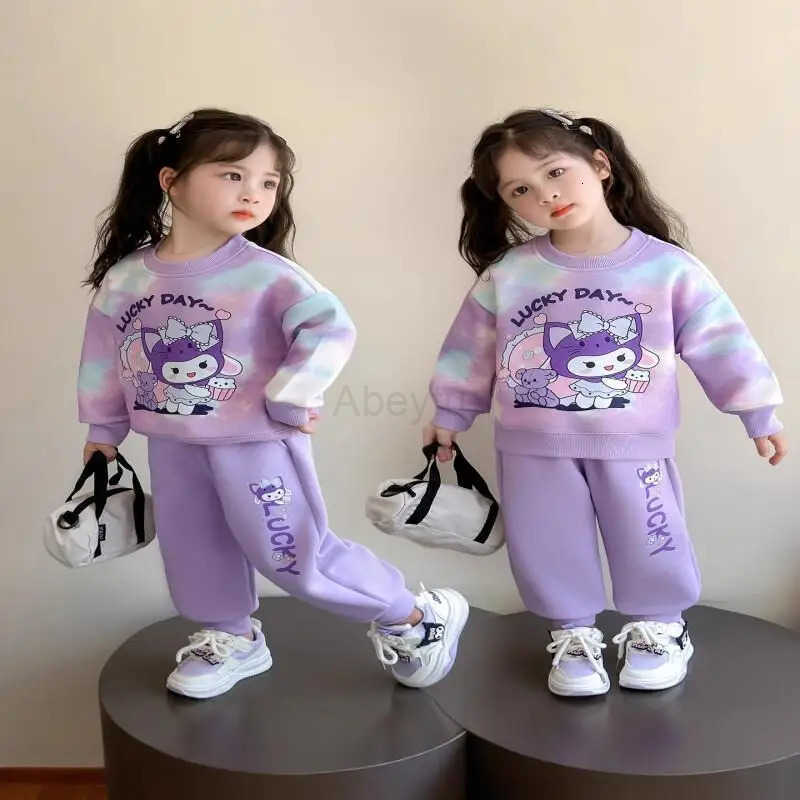 Sanrio Hello Kitty Two-Piece Set Kids Kawaii Y2K Anime Childrens Clothing Kuromi Casual Girls Autumn Baby Spring Girls Winter H251216