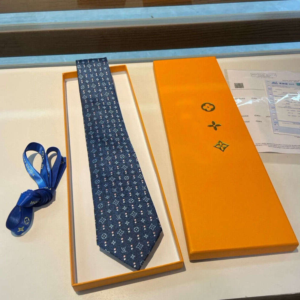 With BOX Men Necktie Design Mens Ties Fashion Neck Tie Stripes Pattern Embroidery Luxurys Designers Business Cravate Neckwear