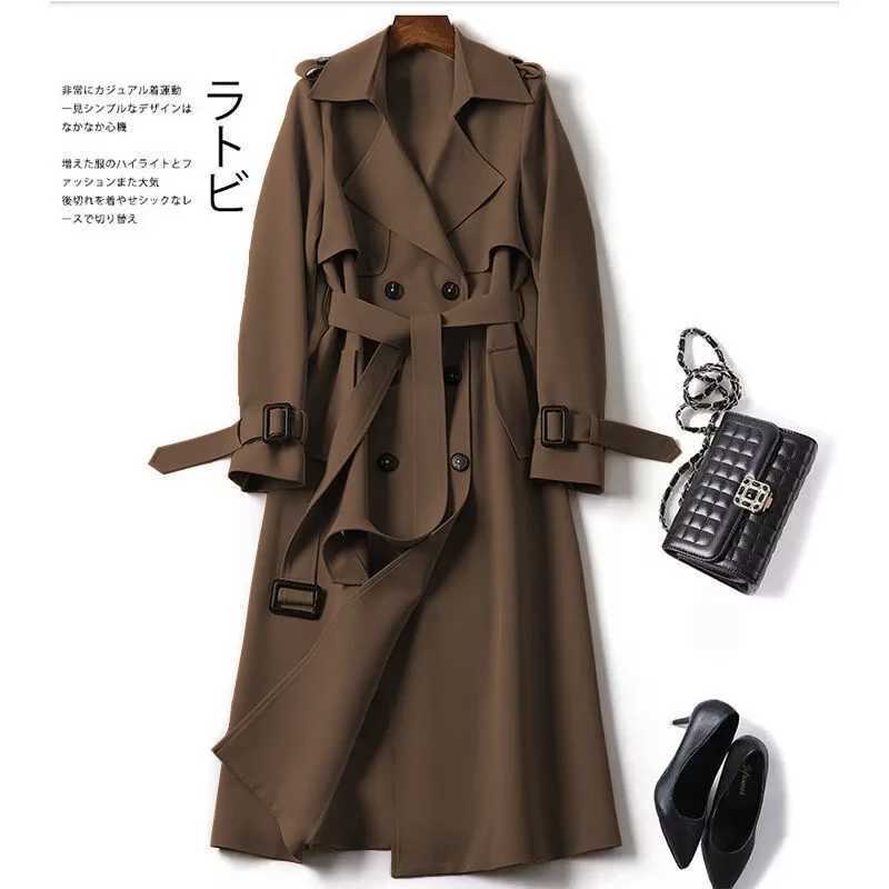 Autumn Winter Long Sleeve Trench Coat For Women 2024 Fashion Loose Office Lady Long Outerwears Jacket Coats Female ClothingT251216