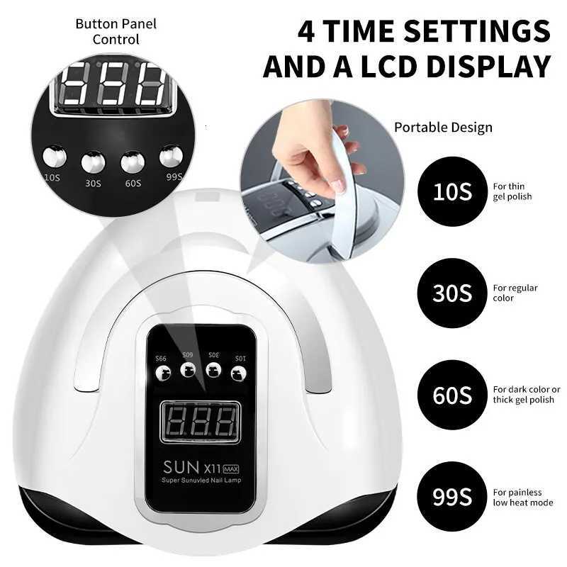 SUN X11 MAX Professional Nail Drying Lamp for Manicure 280W Nails Gel Polish Drying Machine with Auto Sensor UV LED Nail LampT251216