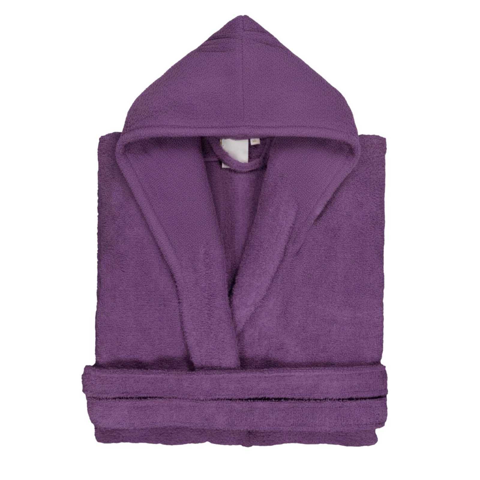 Purple Solid Color Home Bathrobe Winter Unisex Bathrobe Large Pocket Home Bathrobe C251216