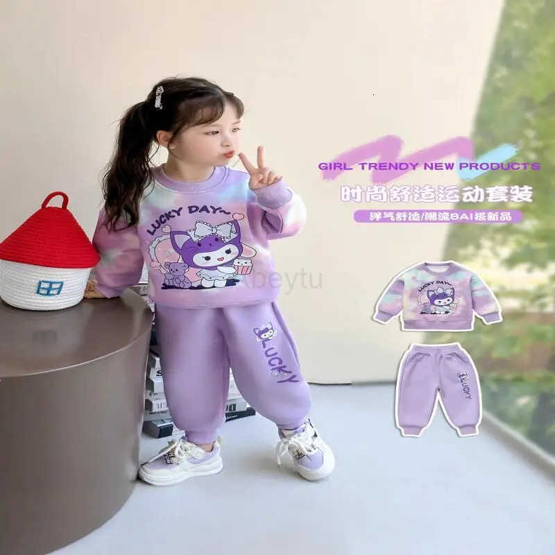 Sanrio Hello Kitty Two-Piece Set Kids Kawaii Y2K Anime Childrens Clothing Kuromi Casual Girls Autumn Baby Spring Girls Winter H251216