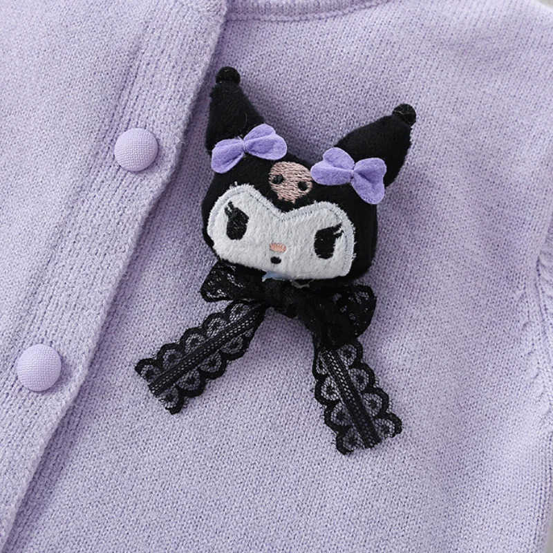 Sanrio Hot Kuromi Girl Sweater Set Kawaii Anime Fashion Netting Skirt Autumn and Winter Student Casual 2-Piece Set Christmas Gift New H251216