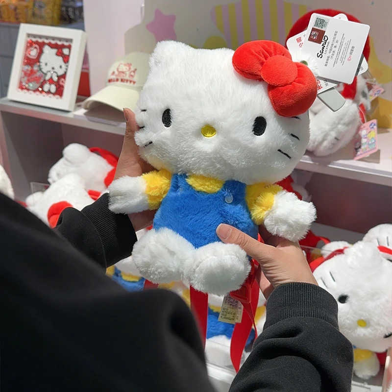 Sanrio Cute Hello Kitty Plush Backpack Cartoon Figure High-Capacity Travel Storage Schoolbag Woman Y2K Decoration Birthday Gift H251216