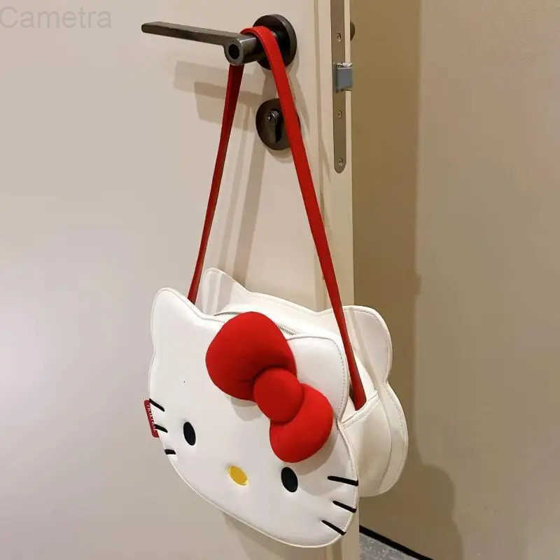 Sanrio 2025 New Hello Kitty Canvas Tote Bag Large Capacity Fashion Shoulder Bag for Women Girls School Commute Cartoon Work Backpack H251216