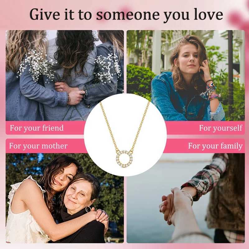 2025 New 925 Sterling Silver Necklace Golden Round Simple Necklaces for Women Anniversary Birthday Jewelry Gift Female M251216