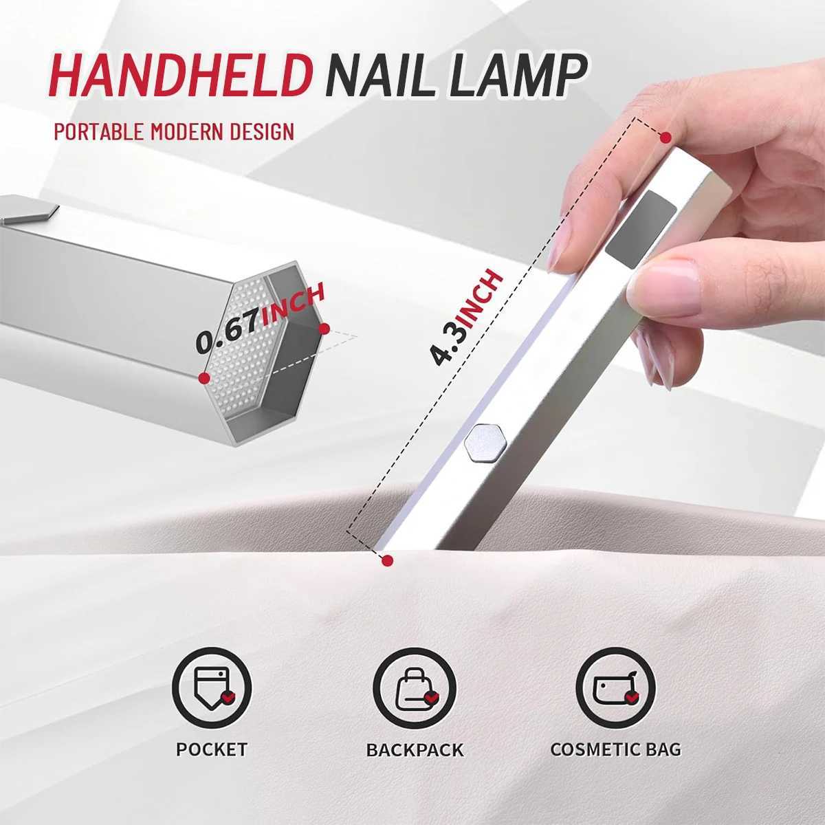 DianaBeauty Mini Handheld UV Led Lamp For Nails Portable Rechargeable Nail Dryer For Curing Gel Polish With DisplayT251216