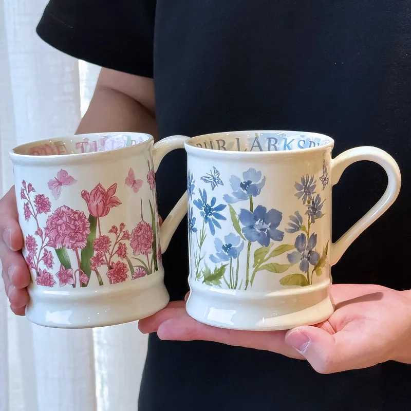 Design Cup High-end Retro Oil Painting Wind Chime g Ceramic Water Cup Tea Cups of Coffee Personali Gift Drinkware Cute gs H251215