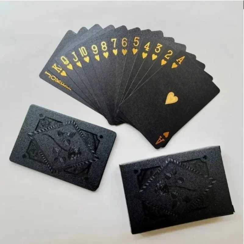 Color Black Gold silvery Playing Card Game Card Group Waterproof Suit Magic Dmagic Package Board Game Gift Collection C251216