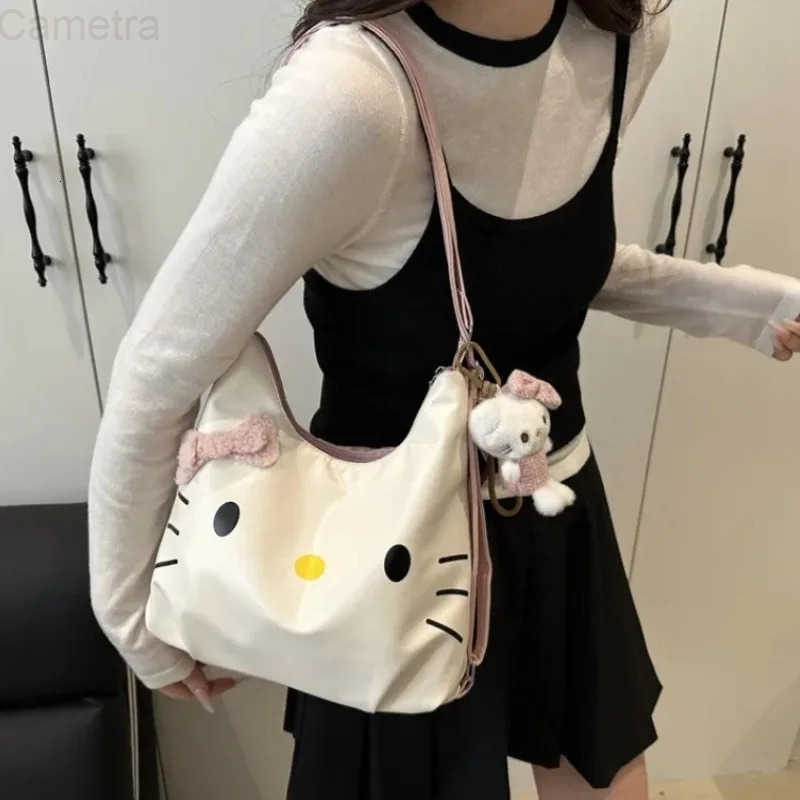 Sanrio 2025 New Model Katie Multi-purpose Backpack for WomenCute Soft Kitty Cat Tote Bag Fashionable Shoulder Bag Shoulder Bag H251216