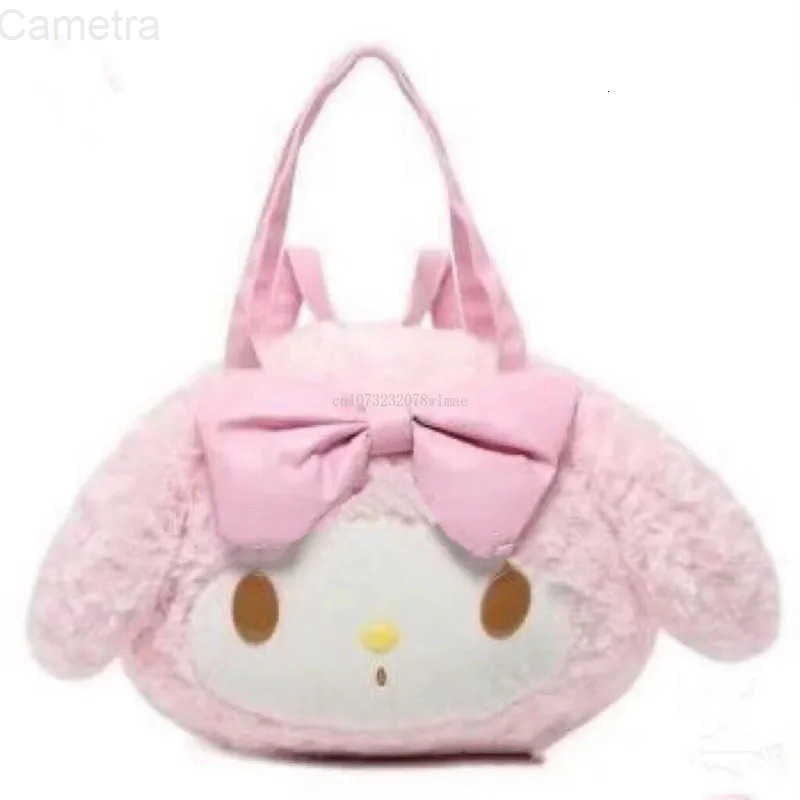 Sanrio 2024 My Melody Tote Bag Sweet Kawaii Girl Shoulder Bag Cartoon Cute Plush Student Backpack Pink Large Capacity Handbag H251216