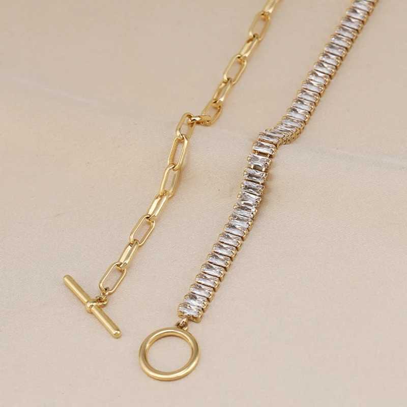 Stainless Steel Pendant Zircon Necklace Women Simple Clavicle Chain OT Buckle Neck Chain M251216