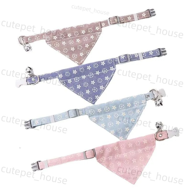 Pet collar Designer Cat Dog Leash Luxury triangular bandage Cotton polyester blend Pets travel equipment set Z3 - view 3