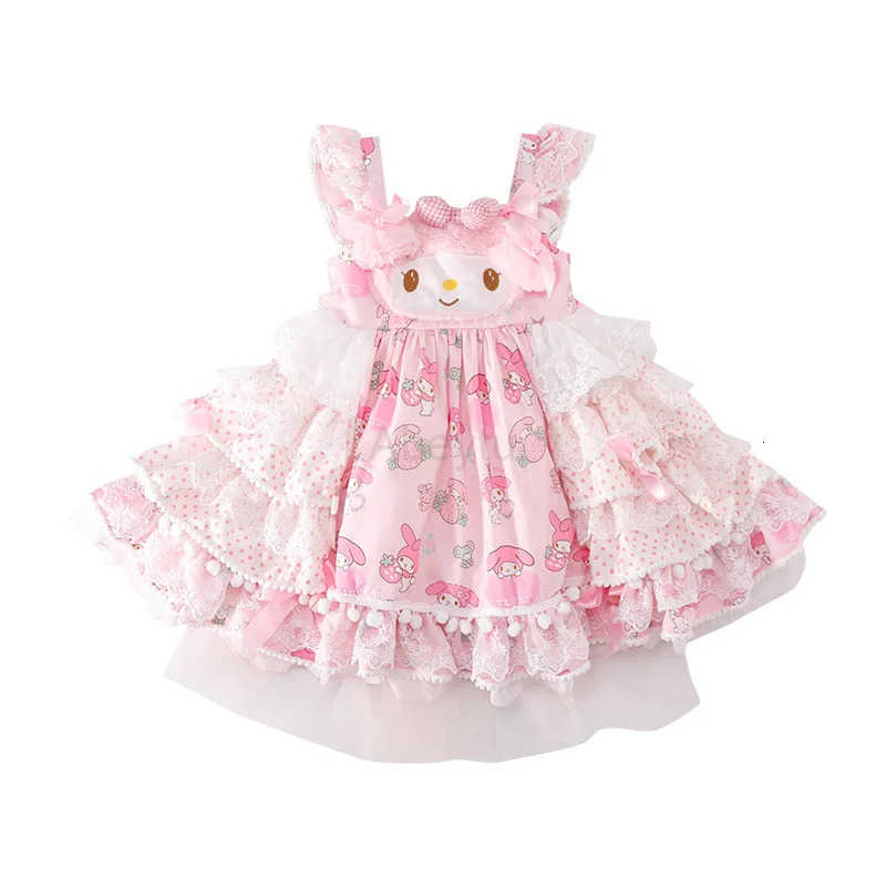 Sanrio My Melody Lolita Princess Dress 2025 Childrens Cosplay Costume Puffy Skirt Suit for Girls Summer Birthday Party Gift H2512161