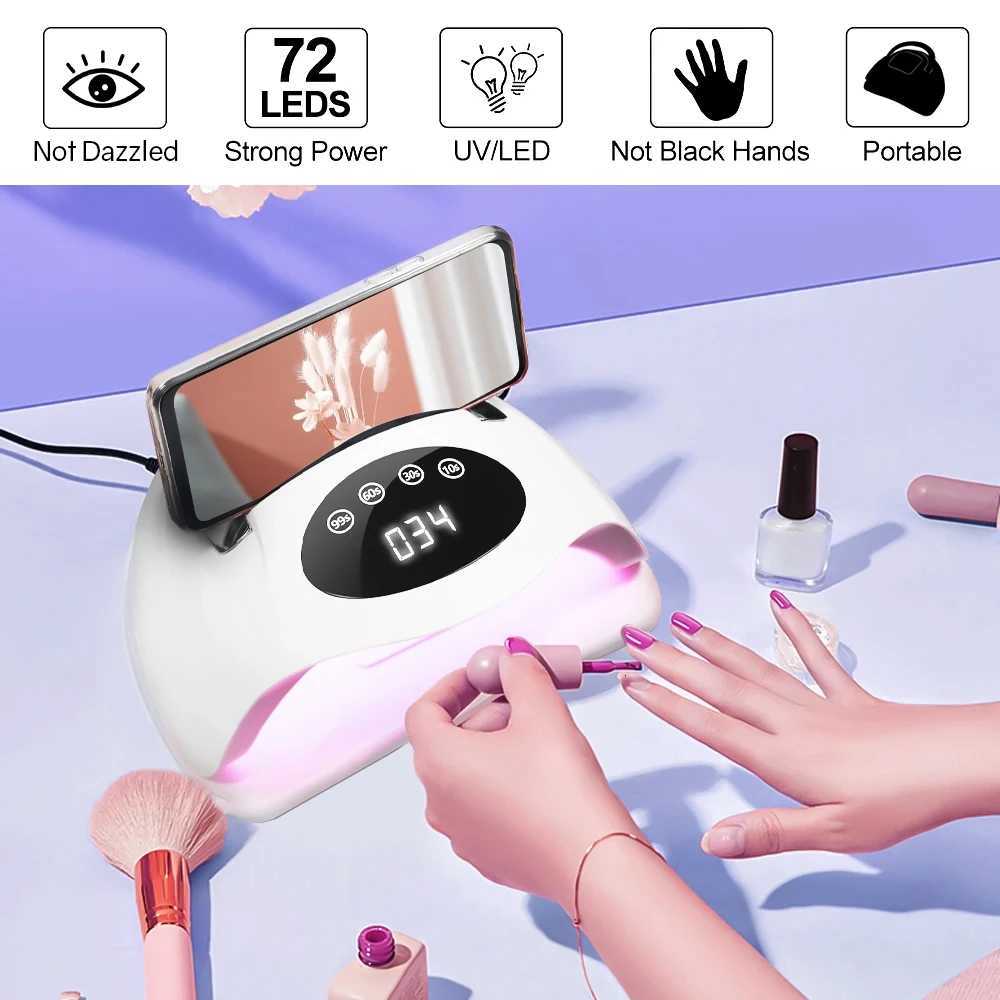 320W LED UV Nail Lamp For Manicure 72LEDS Drying Lamp For Curing Gel Nail Polish With Large LCD Screen Auto Sensor Salon ToolsT251216