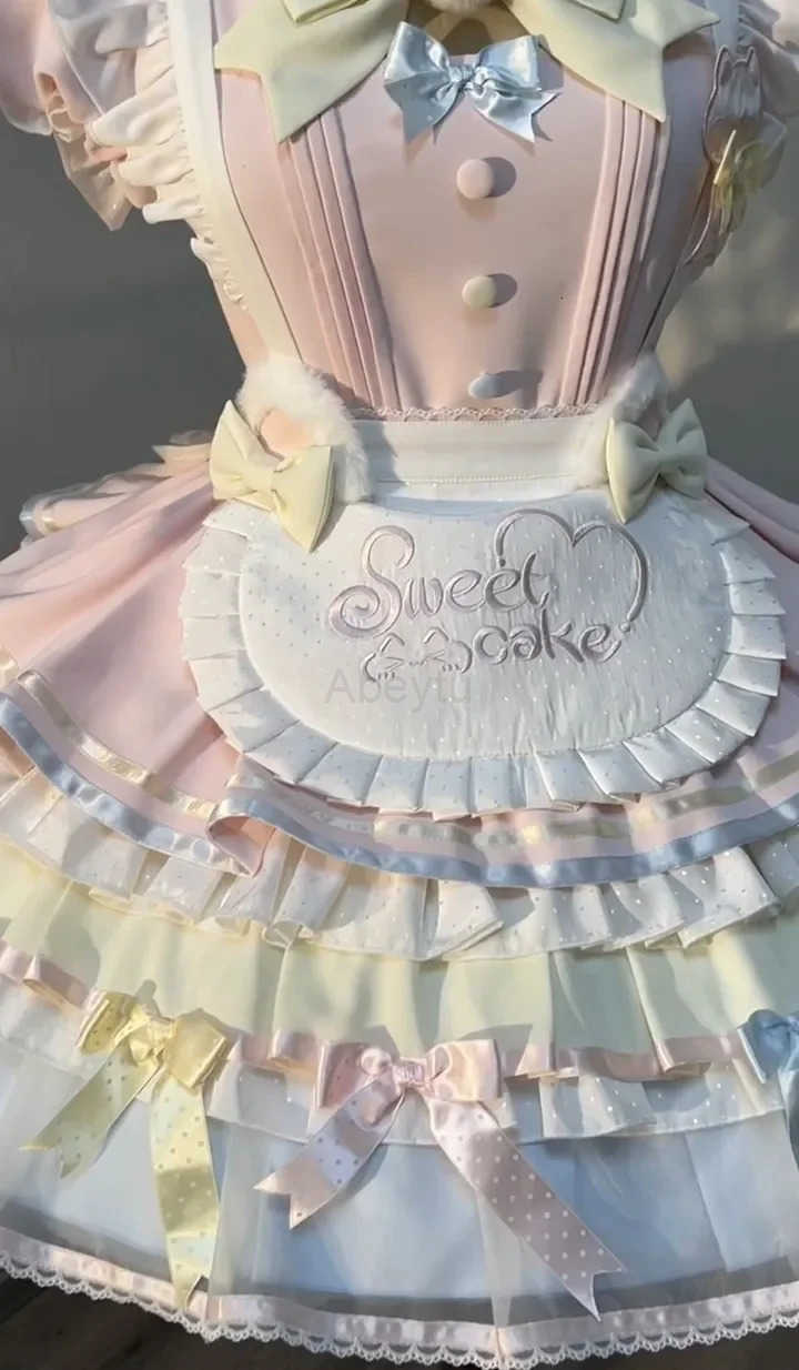 Sanrio Japanese Sweet Lolita Kawaii Elegant Dress Women Summer Princess Y2k Bow Design Dresses Female Fairy Chic Korean Popular Clothes H251216