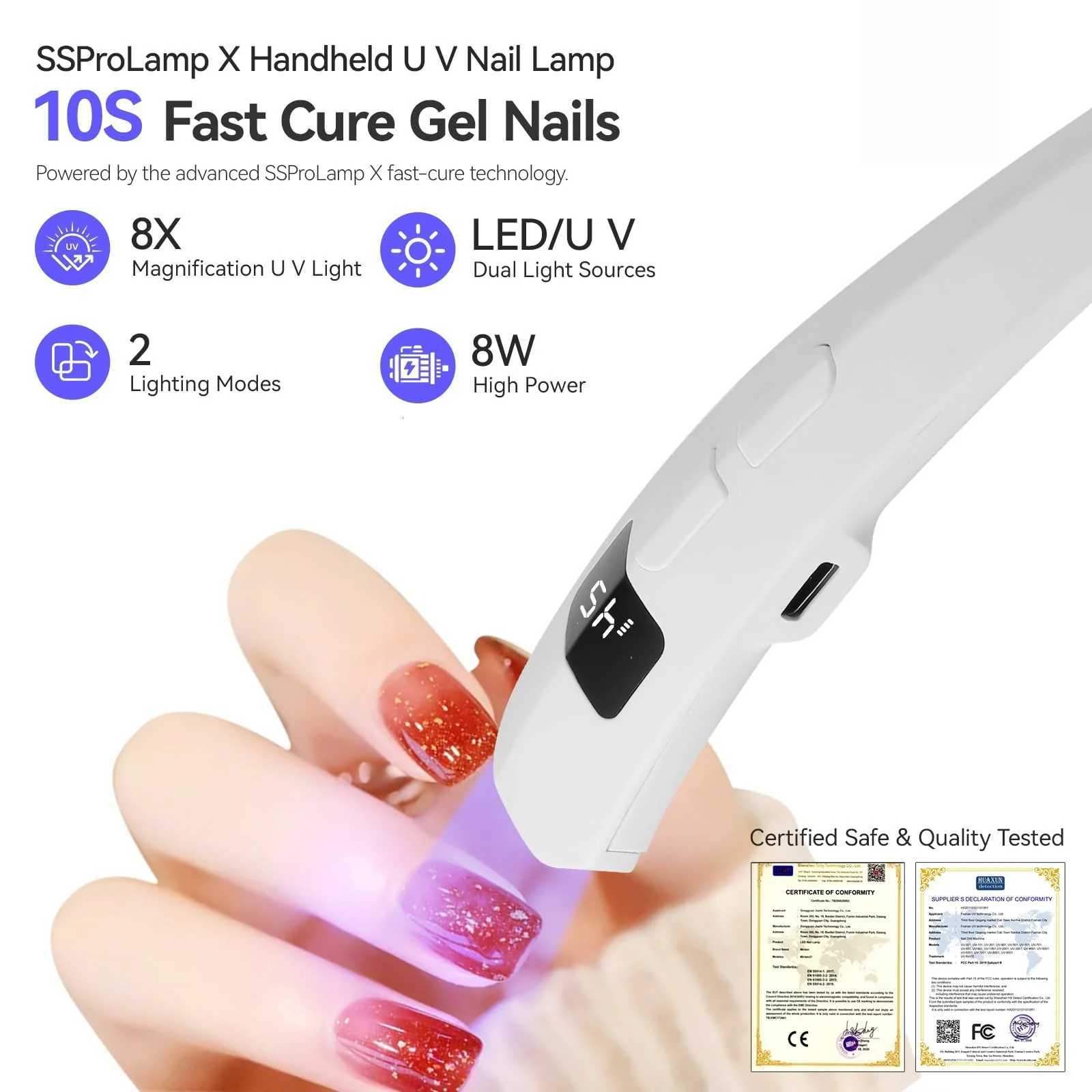 Handheld UV LED nail drying lamp rechargeable mini nail enhancement lamp gel nail enhancement tool nail dryerT251216
