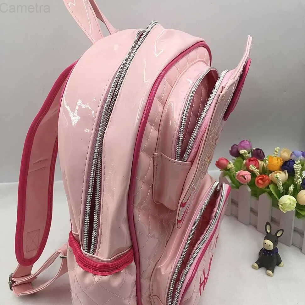 Sanrio 5-12 years old girls hello Kitty cute PU shiny school bag kindergarten girls cartoon backpack children waterproof backpack H251216