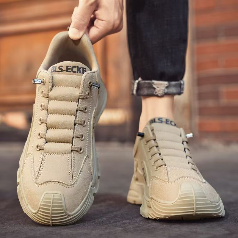 New design Men's Shoes Spring New Men's breathable casual shoes Trendy, versatile and simple sports shoes One foot solid color casual shoes 