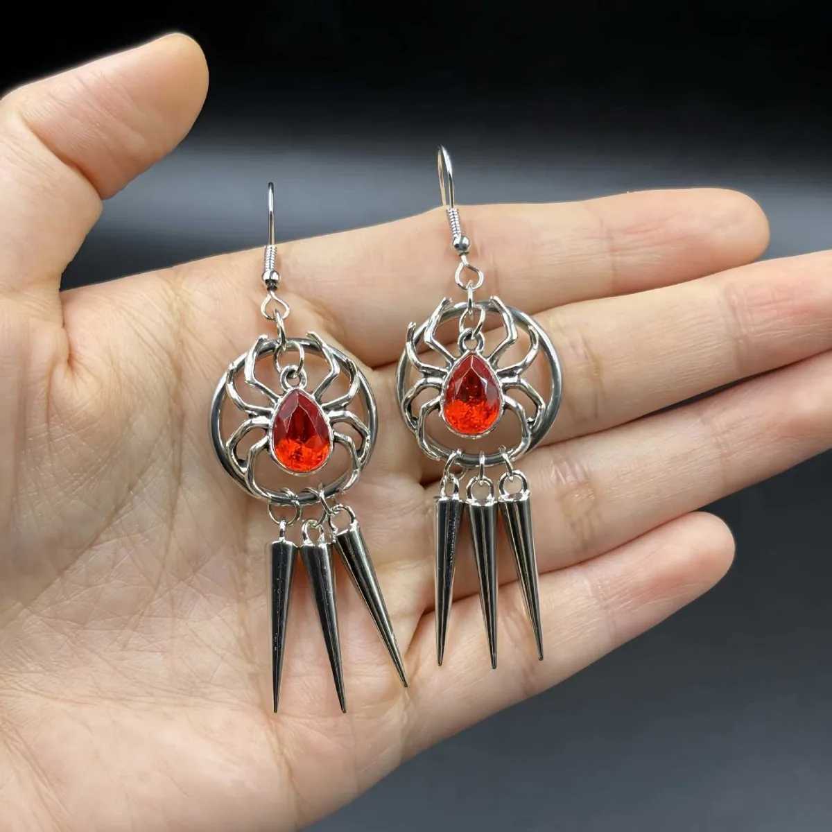 Punk style Y2K personalized creative spider cone pendant womens earrings suitable for daily wear small accessory gifts for fr G251216
