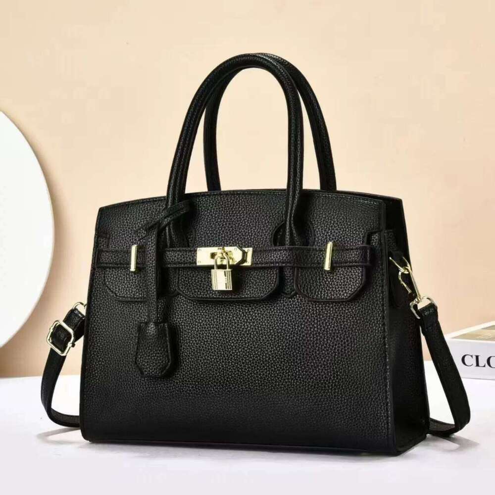 New Women's Lychee Pattern Crossbody Bag - Solid Color, Minimalist Design, Large Capacity, Luxury Vibe