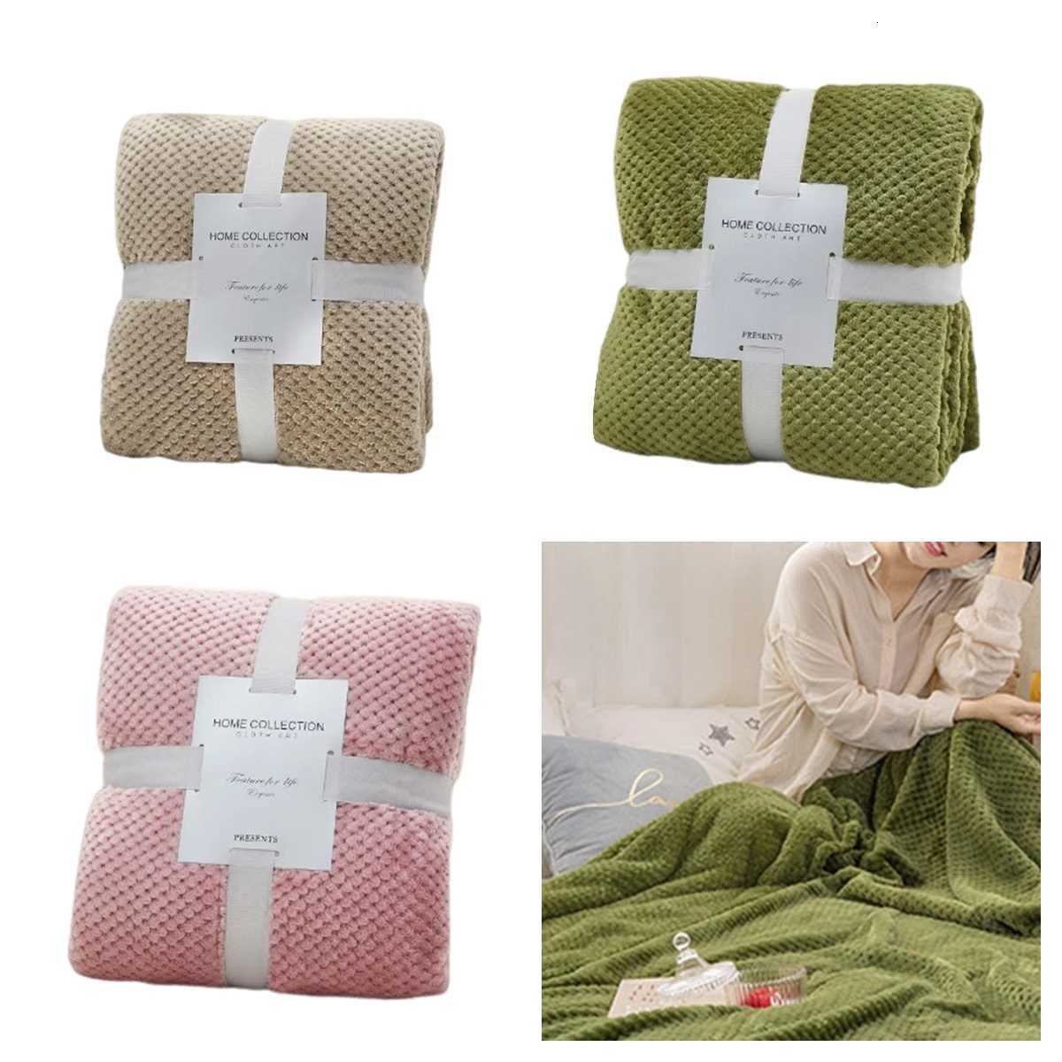 Thickened Solid Color Flannel Blanket Exquisite Craft Design Warm Cozy Bedding Blanket Suitable for Office Car Shawls H251216 - view 3