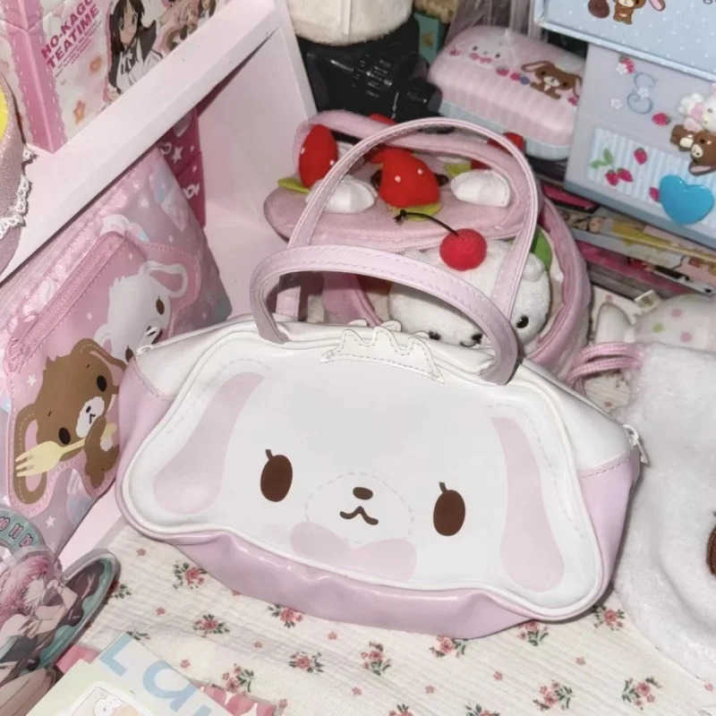 Sanrio New Kawaii Cute Sugarbunnies Bag Pink Double Sided Pu Handbag Single Shoulder Bag With Large Capacity Ins Gift For Girls H251216