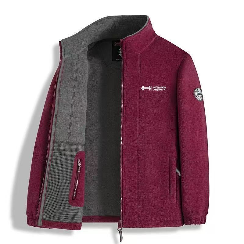 Wholesale outdoor autumn winter Norwegian men's fleece jacket with thick fleece for couples, fleece warm jacket, cotton jacket