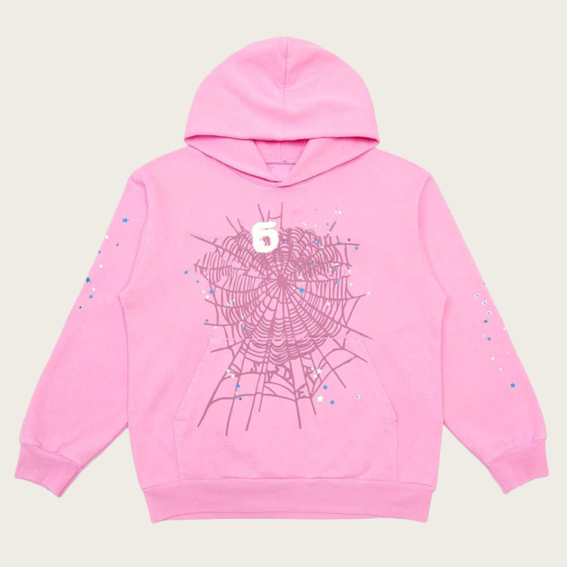 Hoodie Design Unisex Spyder Sweatshirts Rhinestone 55555 Hoody Grid Five Cobweb Pink Tracksuit Young Thug Casual And Loose Y2k Pullover Hip Hop Style dh275