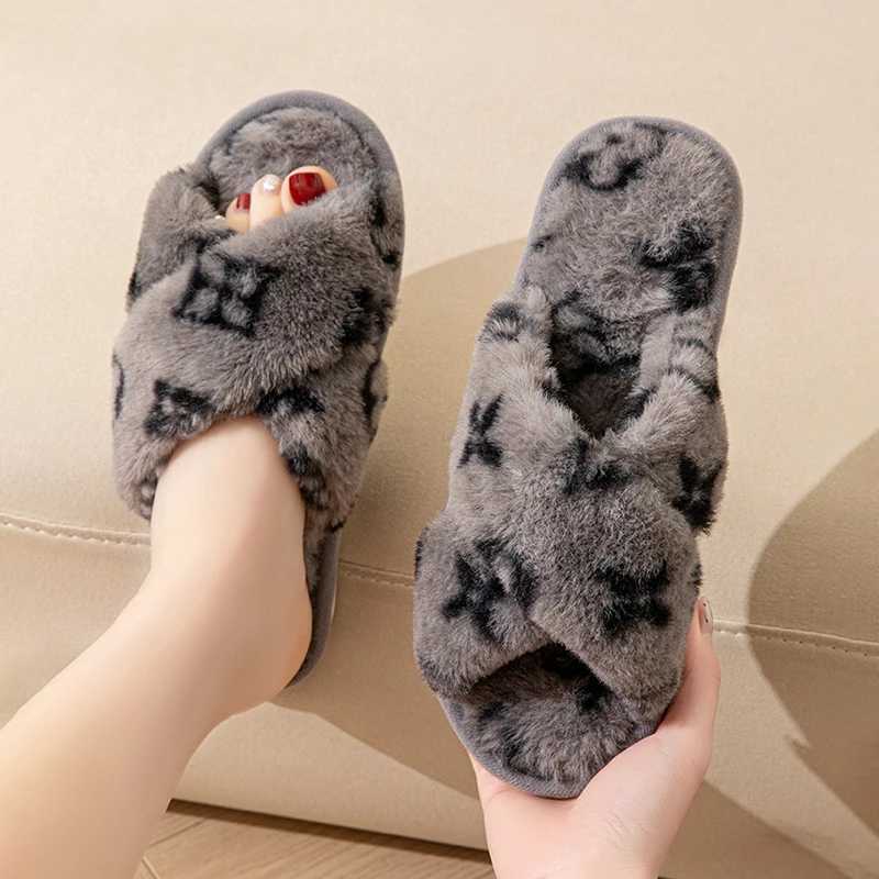 Fluffy Womens Slippers Home Autumn Winter Luxury Designer Woman Shoes Flat Trend Indoor Fuzzy Fur Slides Plush Elegant Footwear Z251216