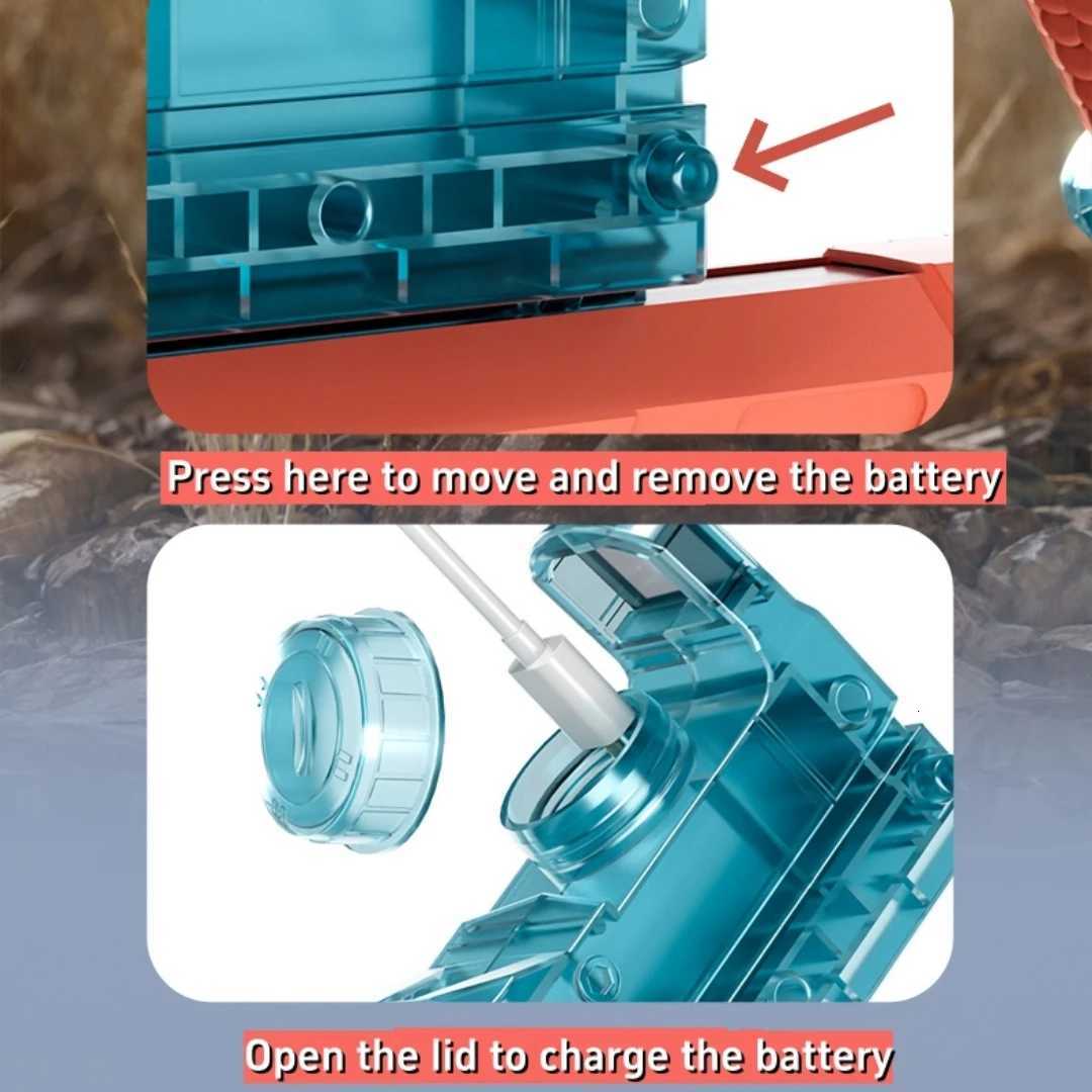 Automatic Desert Eagle Water Gun Toys Electric Shooting Flashing Lights Battle Water Pistol Spray Outdoor Pool Toys for Boy Gift H251216