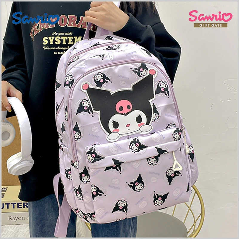 Sanrio Backpack For Women Cartoon Hello Kitty Kuromi Bookbag Student Teenager Girl Boy Nylon Shoulders Bag Schoolbag Kawaii Bags H251216