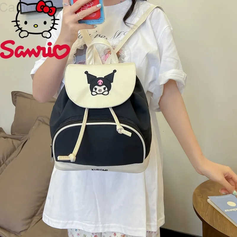 Sanrio Cartoon Hello Kitty Kuromi Cartoon Pattern Shoulder Bags Sweet Cute Womens Backpacks Crossbody Handbag H251216