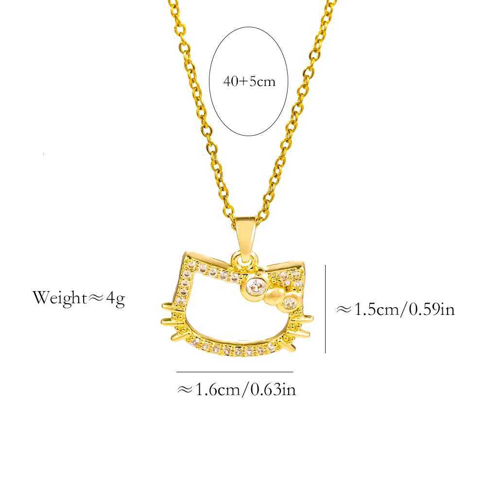 Sweet Cute Kitty Pendant Necklaces For Women Cartoon Style Female Stainless Steel Neck Chain Jewelry Girls Daily Wear Chains M251216