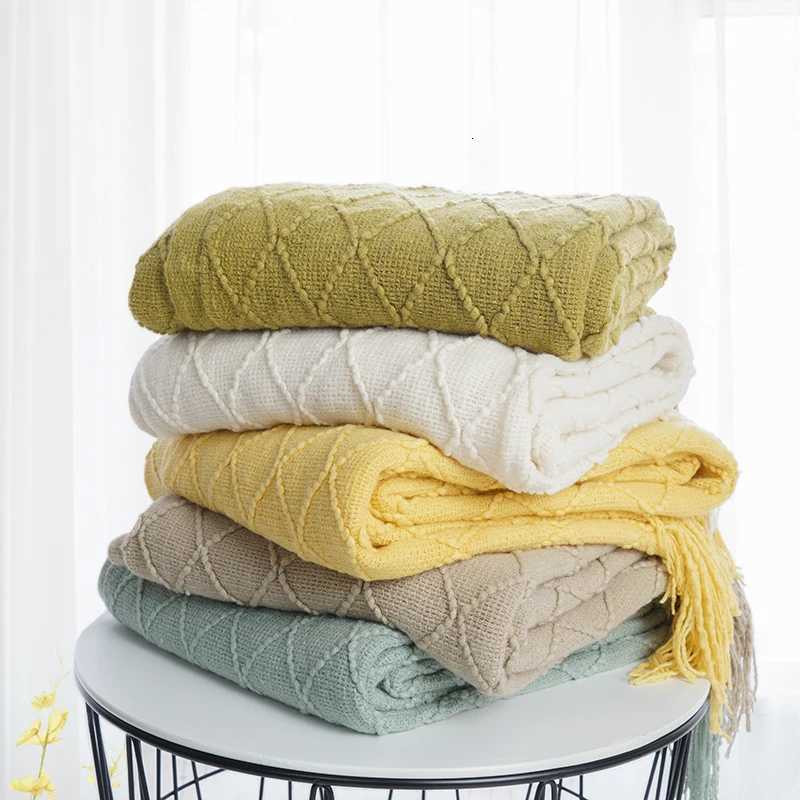 Battilo Plaid Knitted Throw Blanket Soft Woven Throws Sofa Blanket Bedspread On The Bed Green Decorative Blankets Summer Decor H251216 - view 6