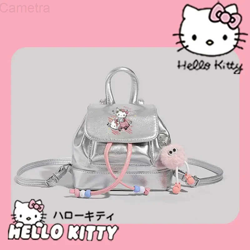 Sanrio Sanrios Child Backpack Hello Kittys Girls Heart Spring Summer Fashion Crossbody Bag Kawaii Cartoon Girl Gift Portable Student H251216