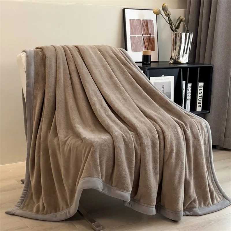 Solid Color Double Layer Warm Plush Blanket Autumn Winter Thick Warm Sofa Bed Blanket Single Double Size Bed Sheet H251216 - view 5
