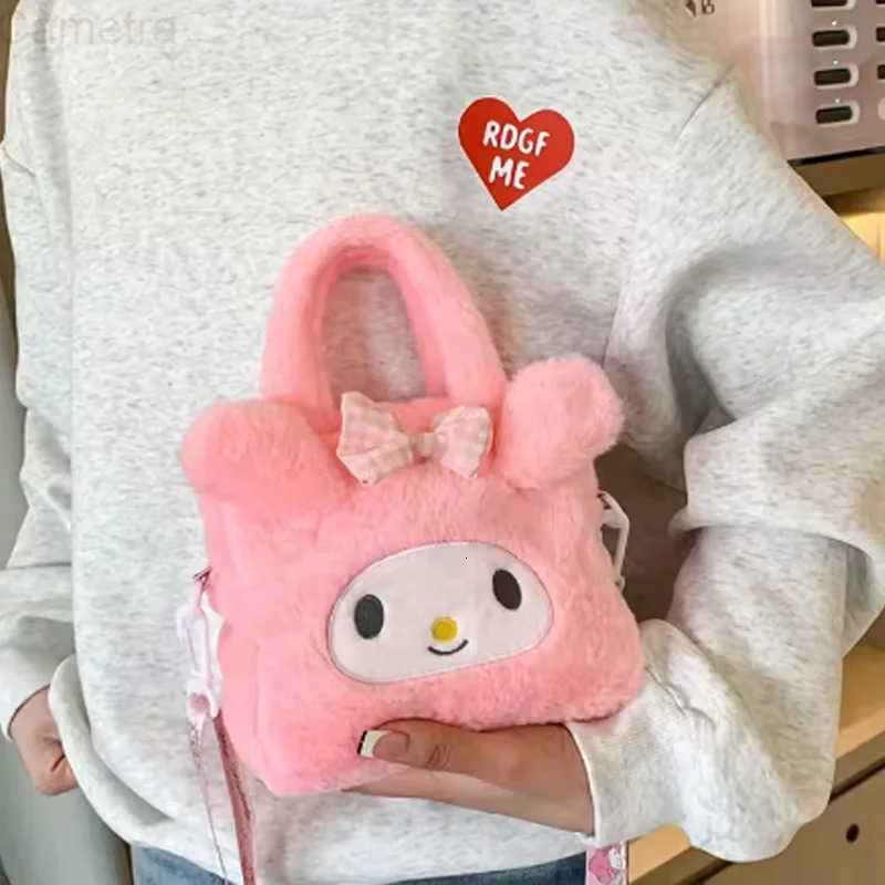 Sanrio Bag Kawaii Kuromi Cinnamoroll My Melody Cartoon Anime Plush Handbag Cosmetic Bag Travel Storage Bag Women Girl Gifts H251216