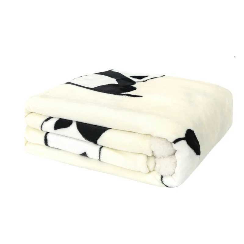 Cartoon Panda Blanket Double-sided Flannel Quilt Thickened Student Dormitory Air Conditioning Woollen Carpet Flannel Polyester H251216 - view 6