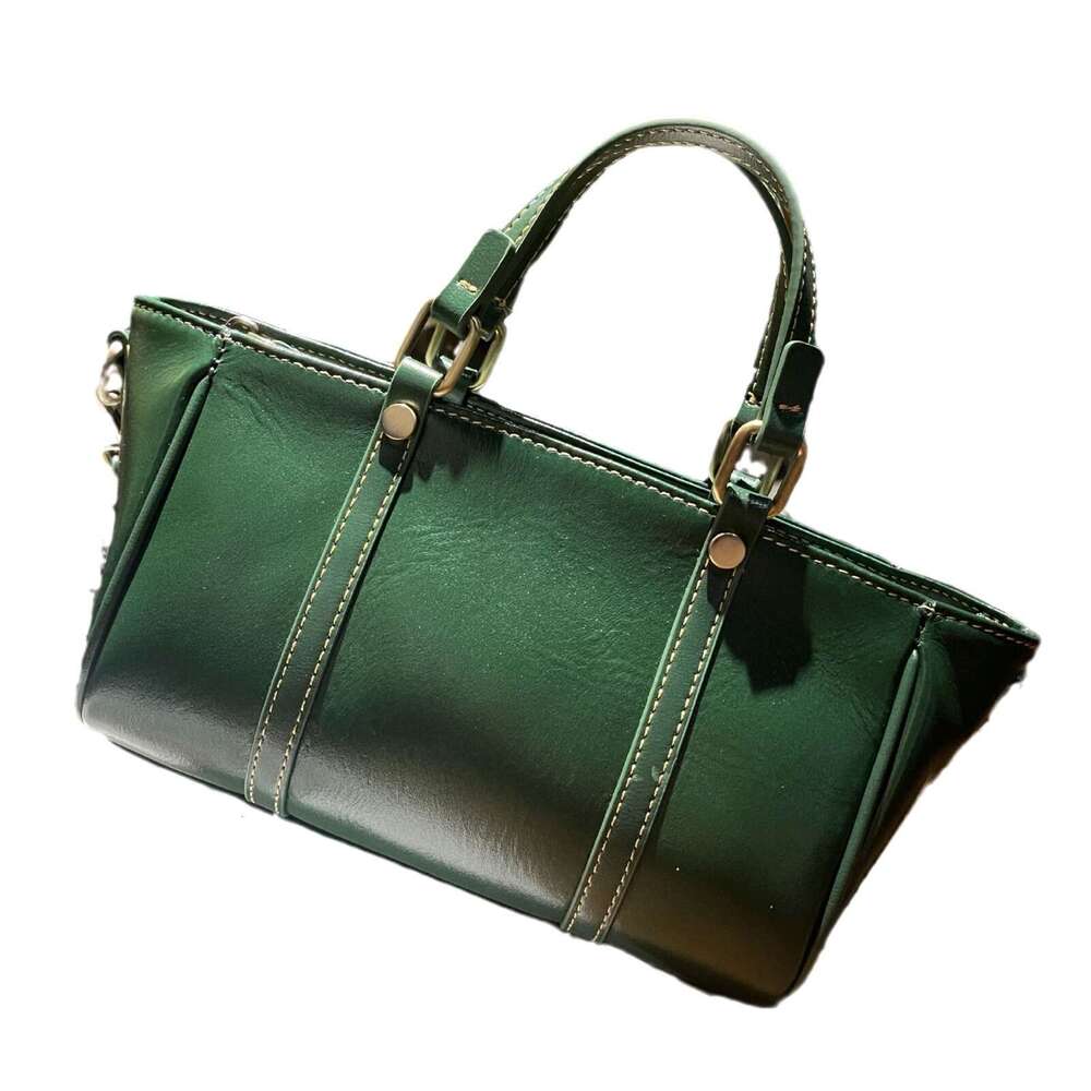 Luxury bag designer bag niche handbag Hobo retro top cowhide women's S genuine tanned handbag crossbody bag tree cream soft leather