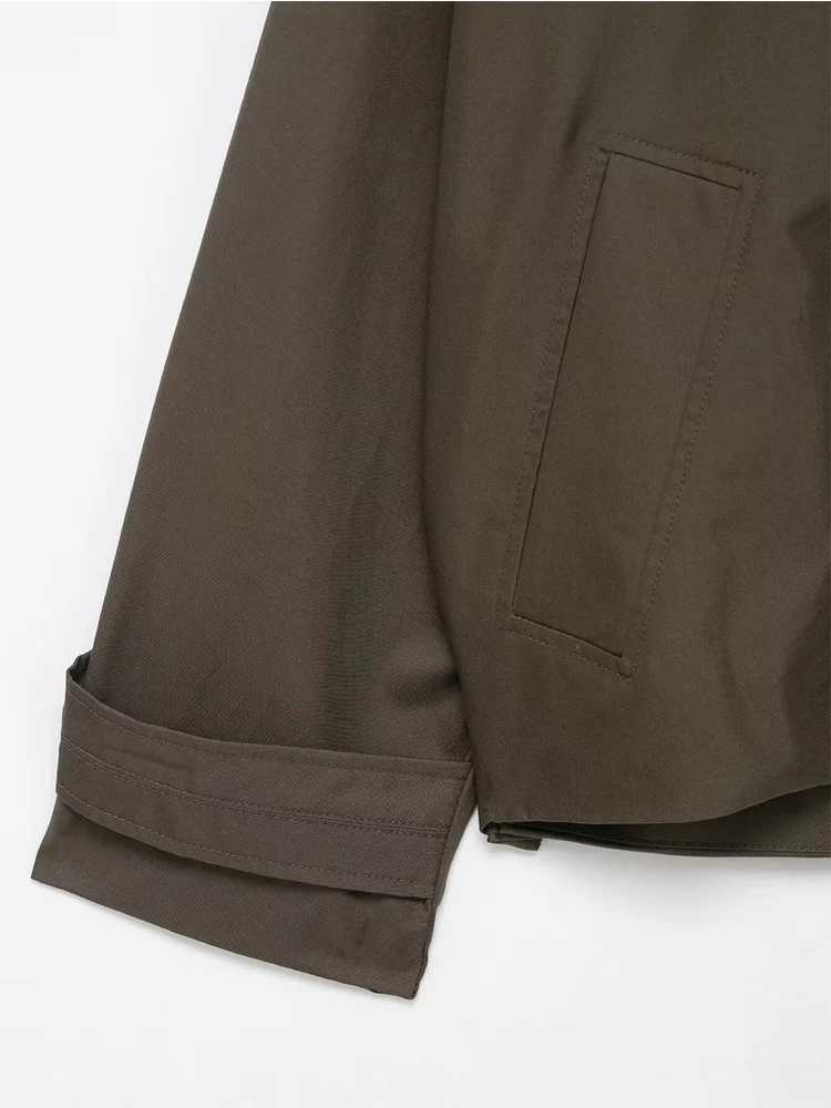 Womens Short Trench Coat Solid Hooded Loose Casual Overcoat Single Breasted Windbreaker Chic Lady Outfits 2025 Autumn NewT251216