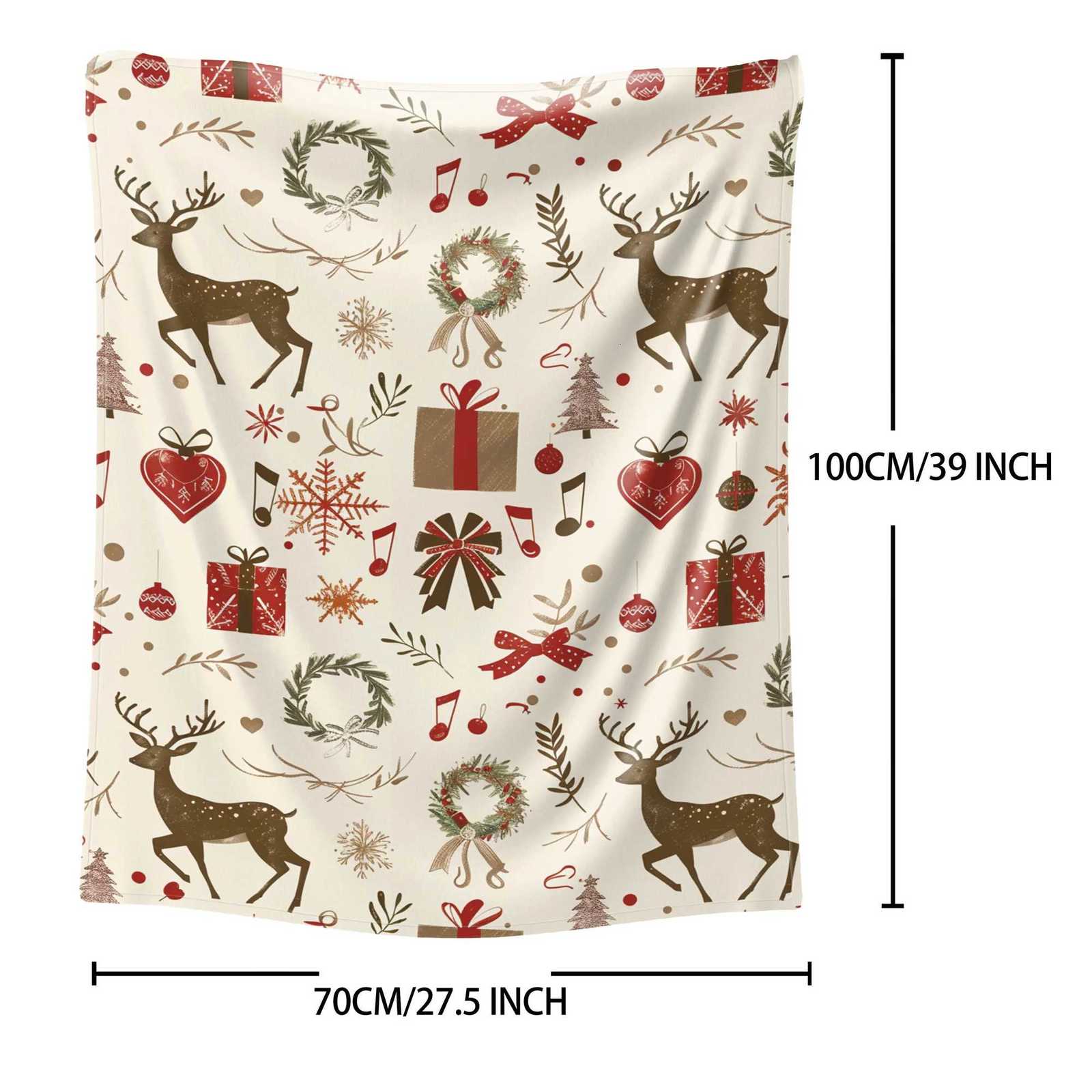 Cozy Christmas-Themed Flannel Throw Blanket - Soft Lightweight Warm for All Seasons - Perfect for Bed Sofa Office Camping H251216 - view 7