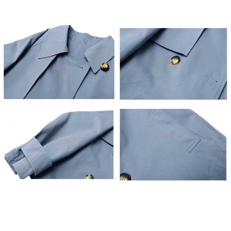 2025 Spring/Autumn Loose Oversize Woman Trench Coat New Short Jacket Double Breasted Female Trench Coat Belt Solid OverwearT251216