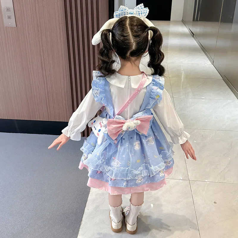 Sanrio Anime Cinnamoroll My Melody Girls Cosplay Dress Cartoon Academy Style Pleated Skirt Princess Clothes Girl Birthday Gift H251216
