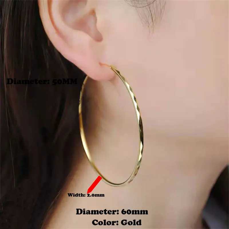 Somilia -925 Sterling Silver Big Hoop Earrings New Fashion 18k Gold Womens Round Earring Collection 20mm Jewelry G251216