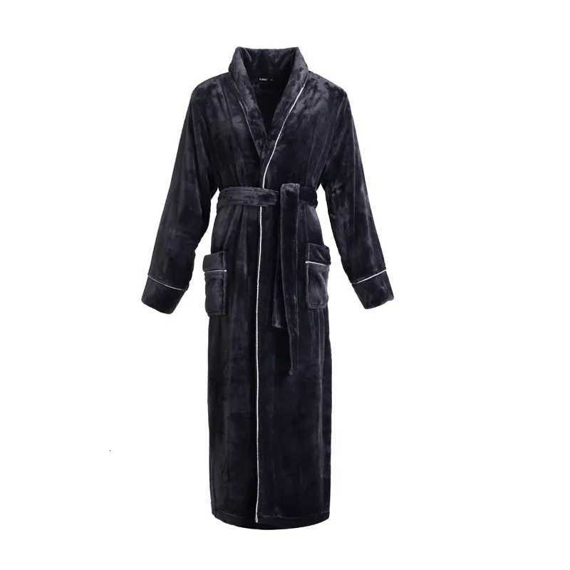 Autumn Winter Plus Size Thickened Warm Couple Flannel Long Robe Sleepwear New Bathrobe Gown Coral Fleece Home Wear C251216